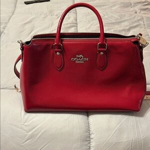 Coach Vibrant Red Leather Satchel